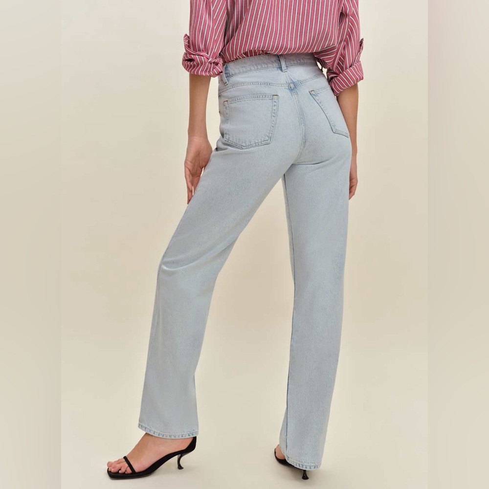 Reformation Val 90s Mid Rise Straight  Core Sashta Jeans light wash Sz 26 - Picture 4 of 7